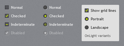 Check boxes and radio buttons