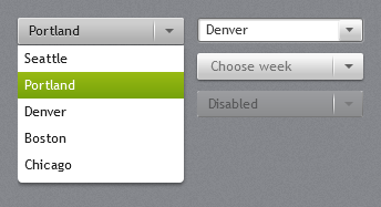 ComboBox with its drop-down open