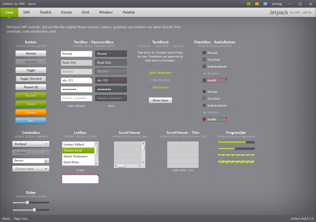 Full-width navigation bar