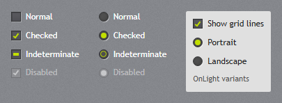 Check boxes and radio buttons