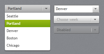 ComboBox with its drop-down open