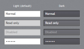 Text boxes, light and dark